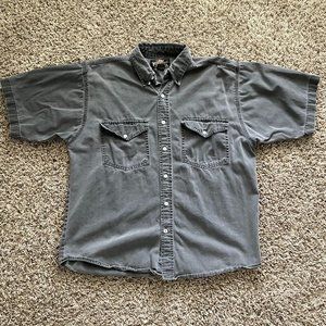 short sleeve grey button down